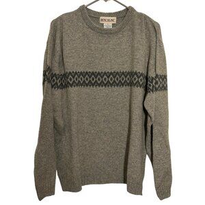 Vintage BENCHLINE Round Neck Wool Blend Sweater Gray/Beige Men’s Size Medium